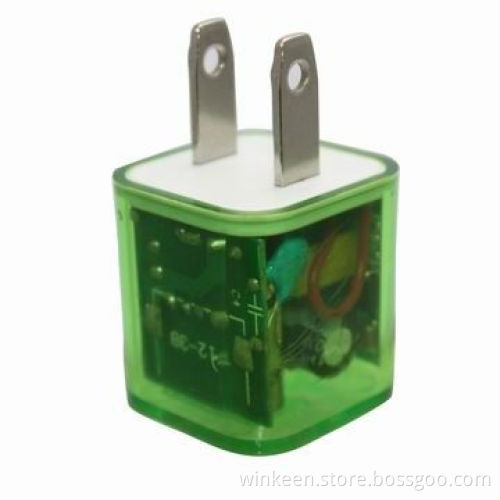 Square USB wall charger, 5V/1A output, for iPhone 5, 5S and 5C